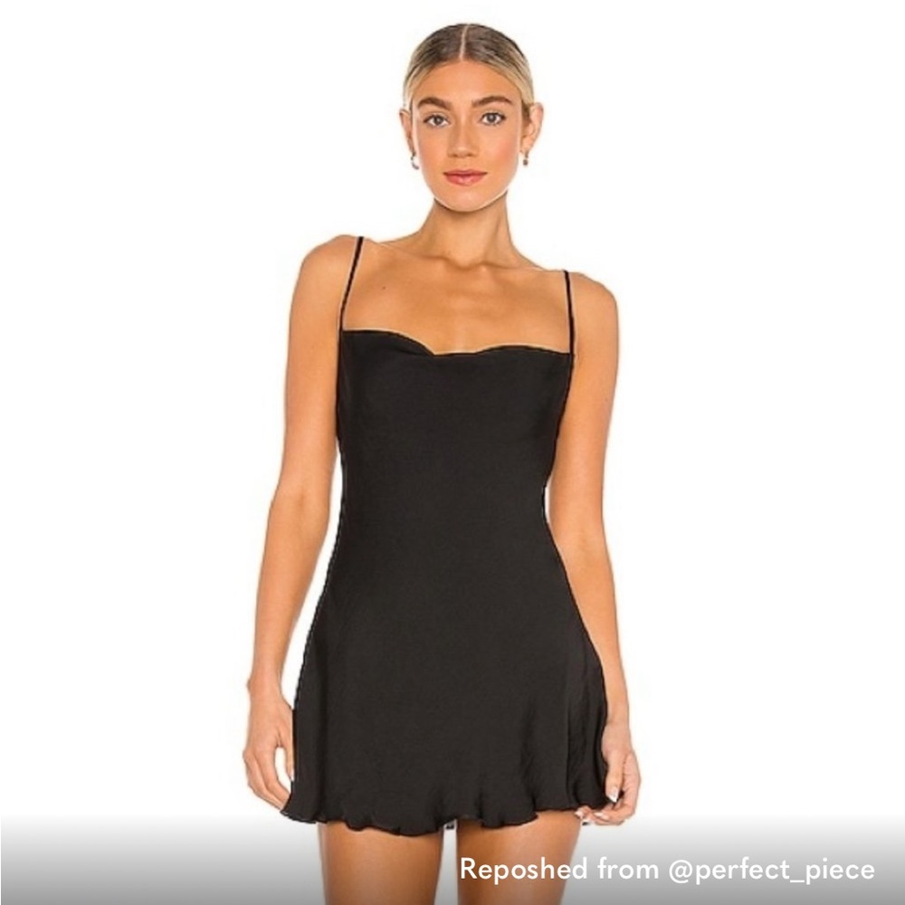 Free People Cowl Girl Black Slip Dress NWOT Sz M